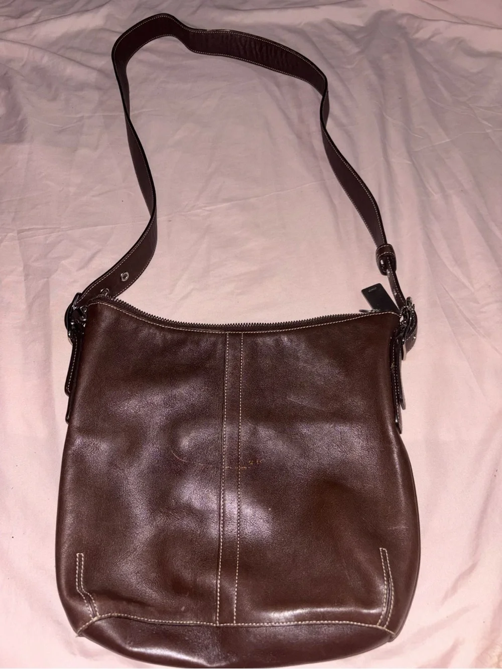 Coach Leather Crossbody Bag - Brown